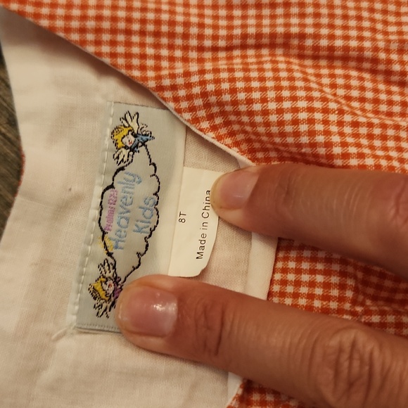 Lot 2 Orange Big Girls Smocked Dresses - Picture 8 of 9